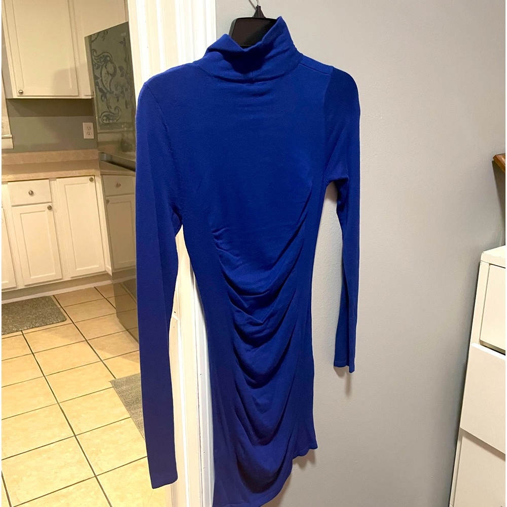 Express Blue sweater turtle neck dress